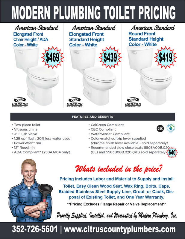 Modern Plumbing American Standard Toilet - Inverness, FL